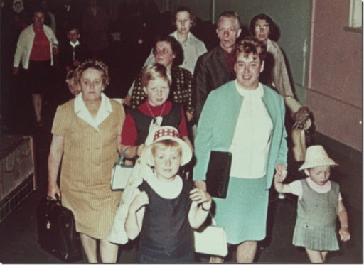 Getting ready to board the ship for our trip to America 1968